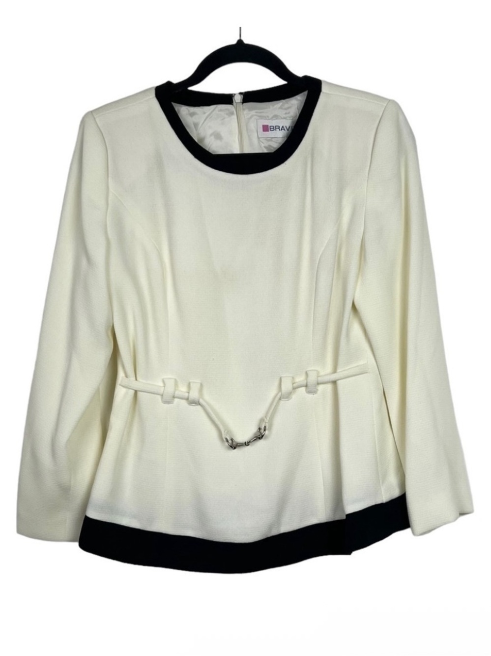 Braville Femme Cream Zip Back Blouse FR 38 US Small